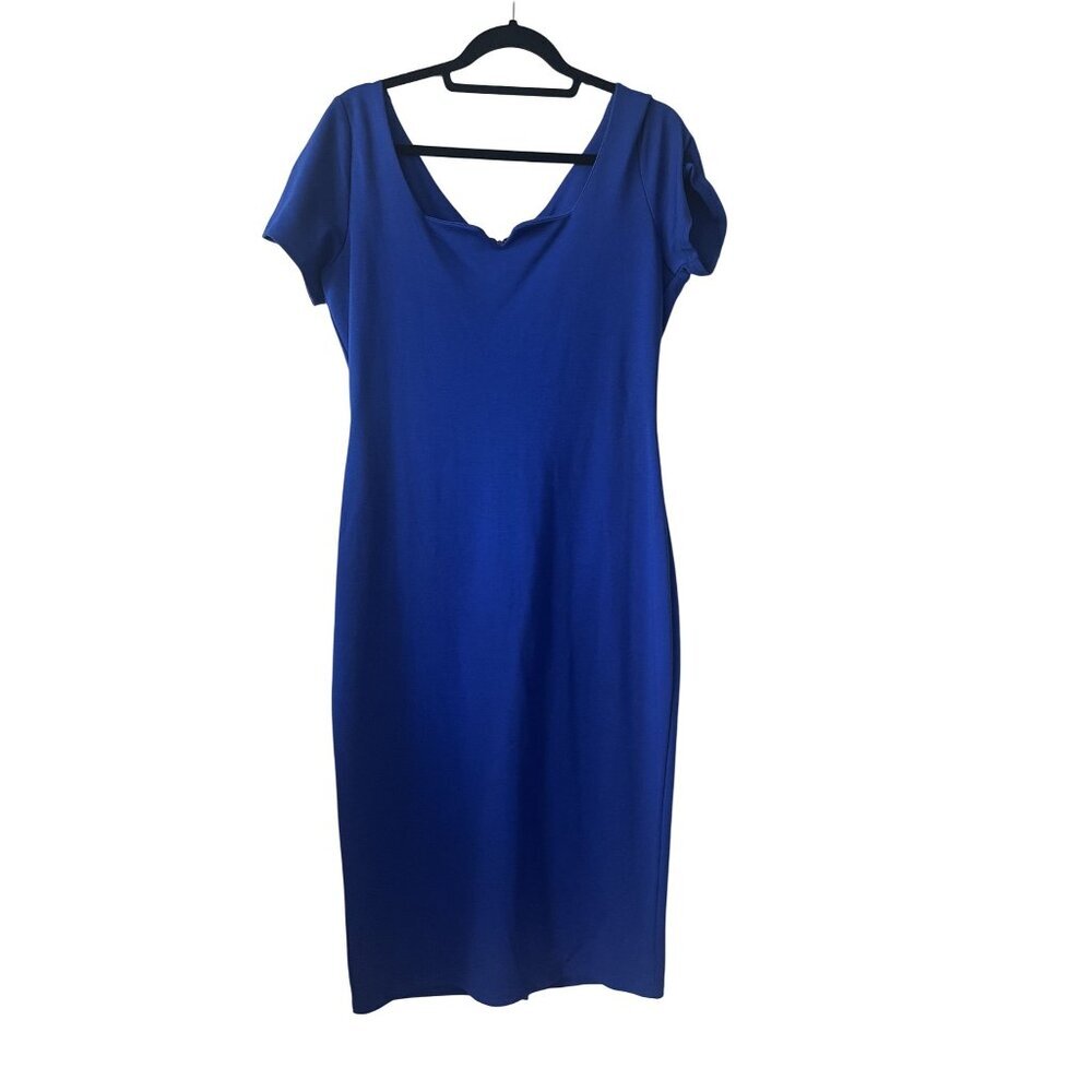 NWT Unique Vintage Royal Blue Fitted Pencil Dress Cocktail XL